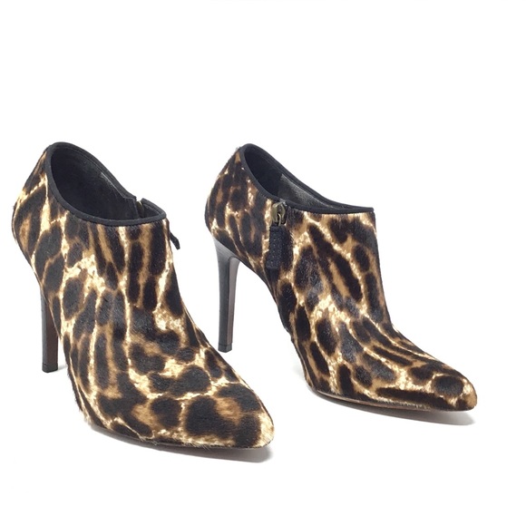 LANVIN Leopard Print Pony Hair Ankle Booties - Picture 11 of 15